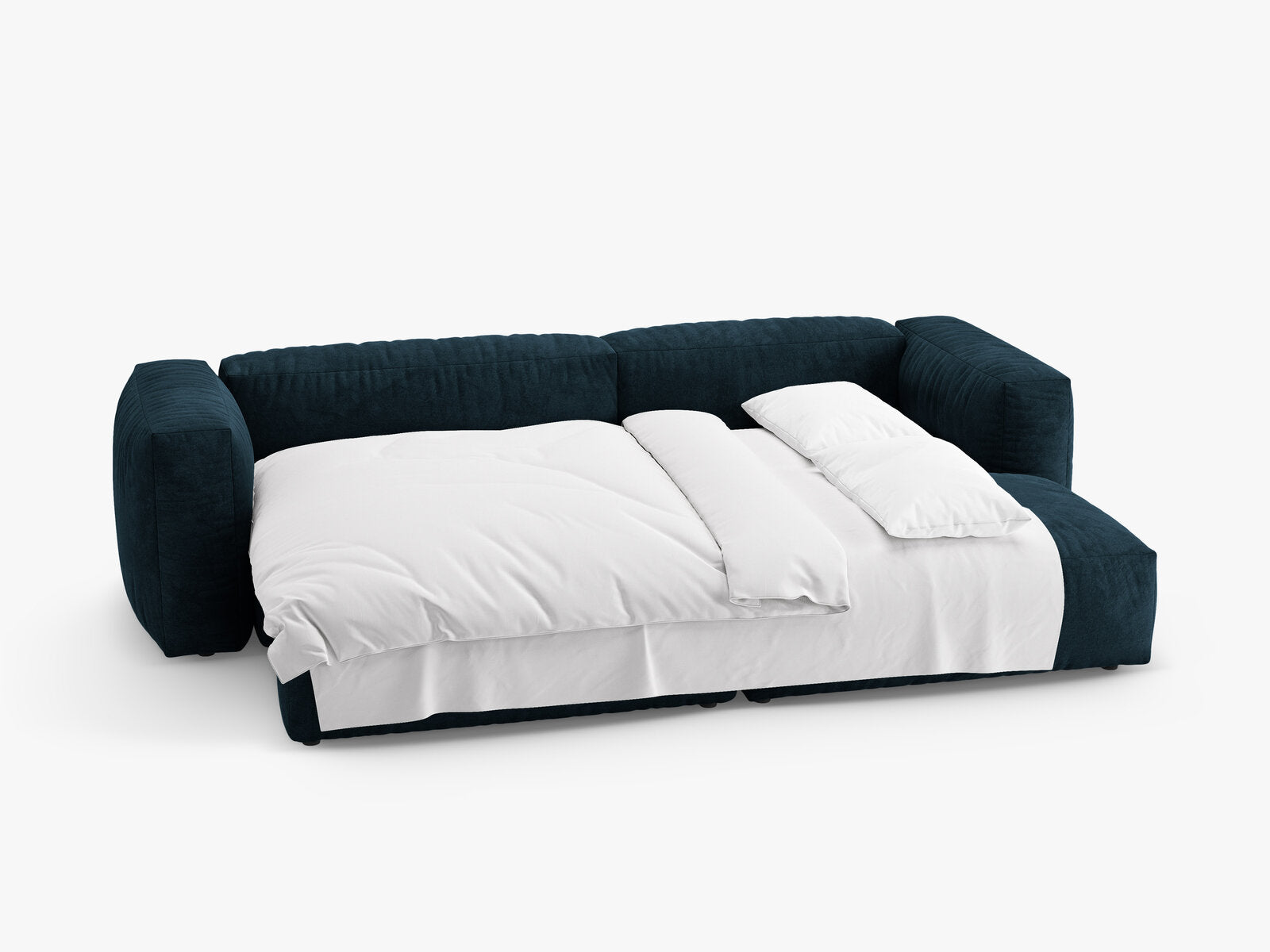 Micadoni Martina Ecksofa 4-Sitzer mit Schlaffunktion Rechts Samt Vogue Dunkelpetrol