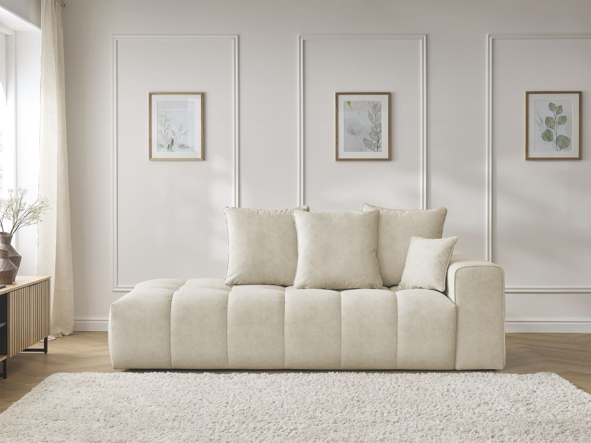 Bobochic Mont-blanc Sofa 4-Sitzer Samt Beige Armlehne rechts