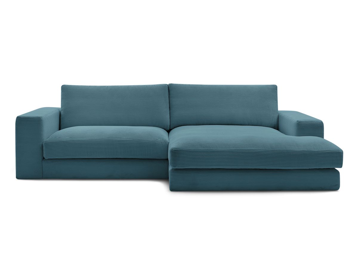 Bobochic Leonard Ecksofa 234 × 159 cm Cordsamt Hellblau Ecke rechts