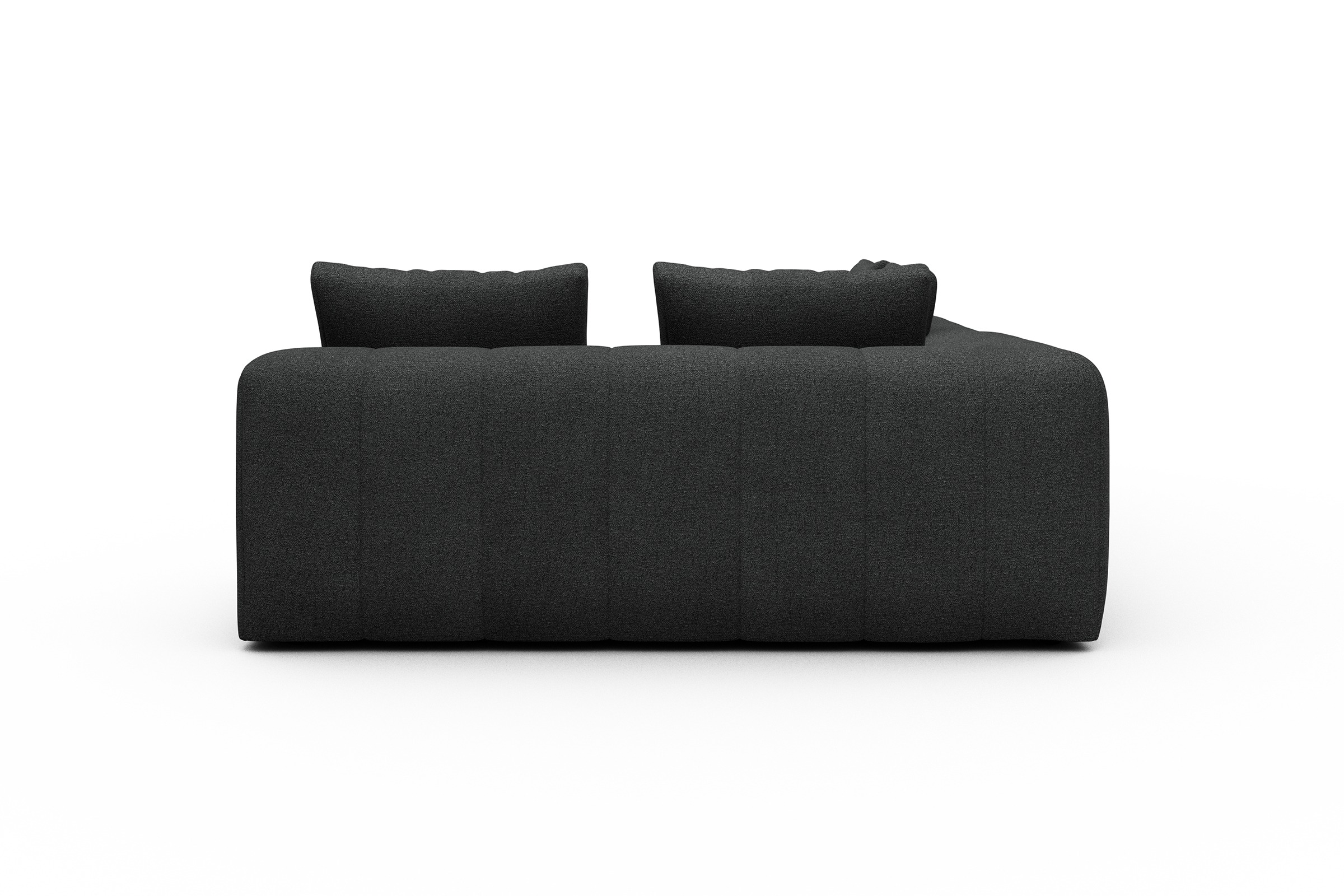 Ecksofa Hugo 2x 2,5-Sitzer Armlehne links Boucle-Charcoal