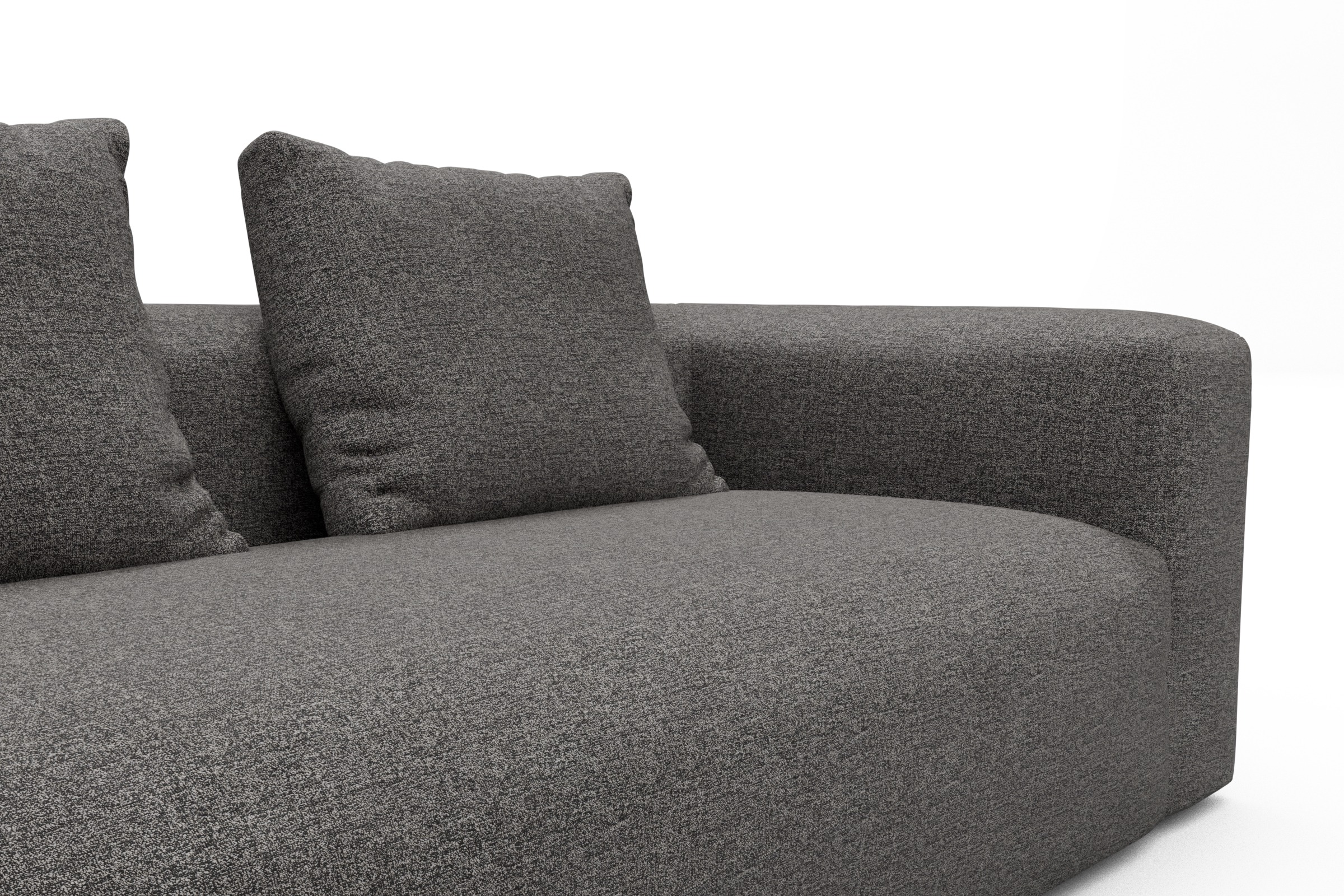 Wohnlandschaft Fred Relax-Ecke rechts mit 2-Sitzer und Chaiselongue links Carreno-Salt-and-Pepper