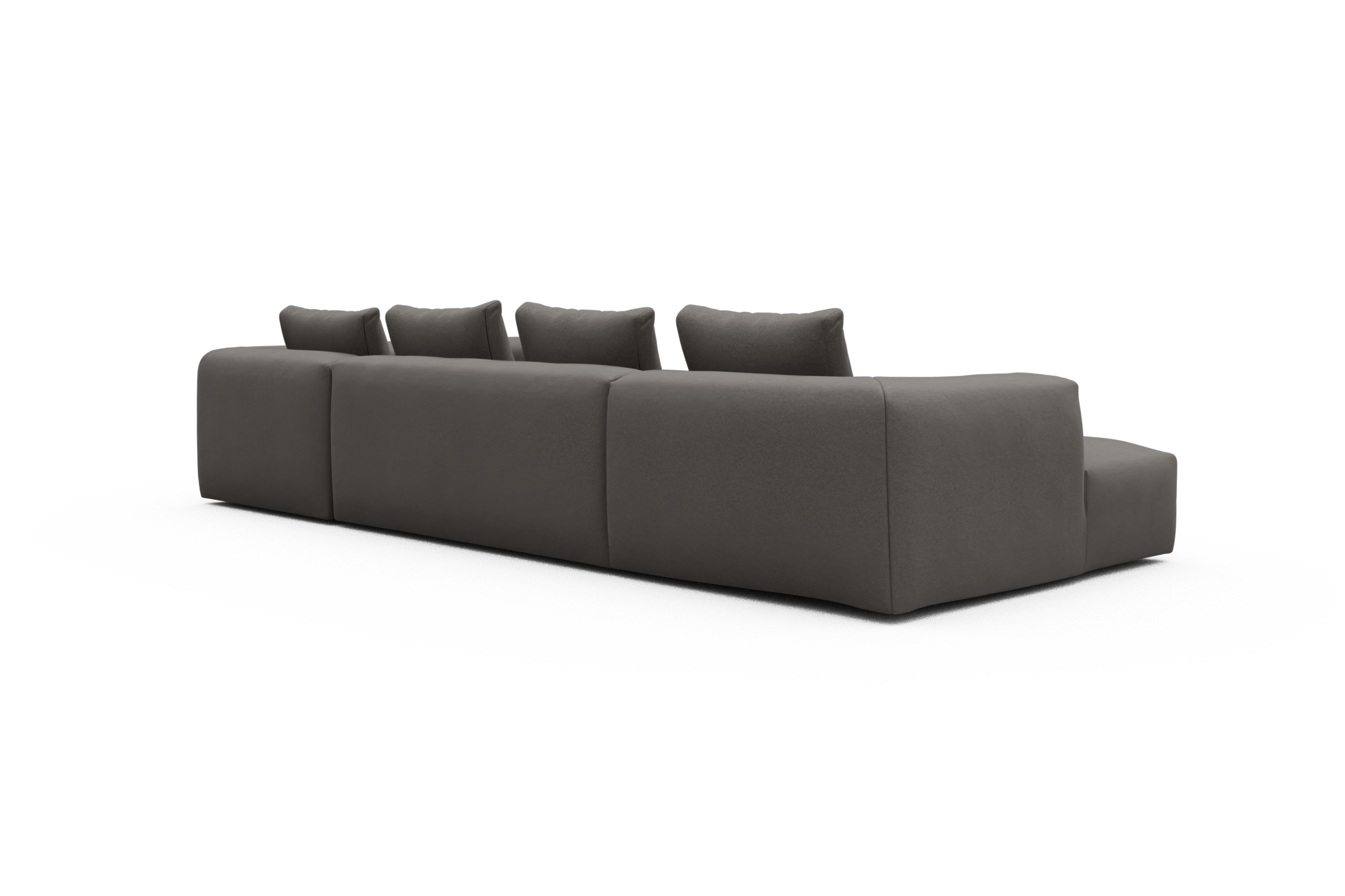 Wohnlandschaft Fred Chaiselongue links mit 2-Sitzer und lange Armlehne rechts Satya-Taupe