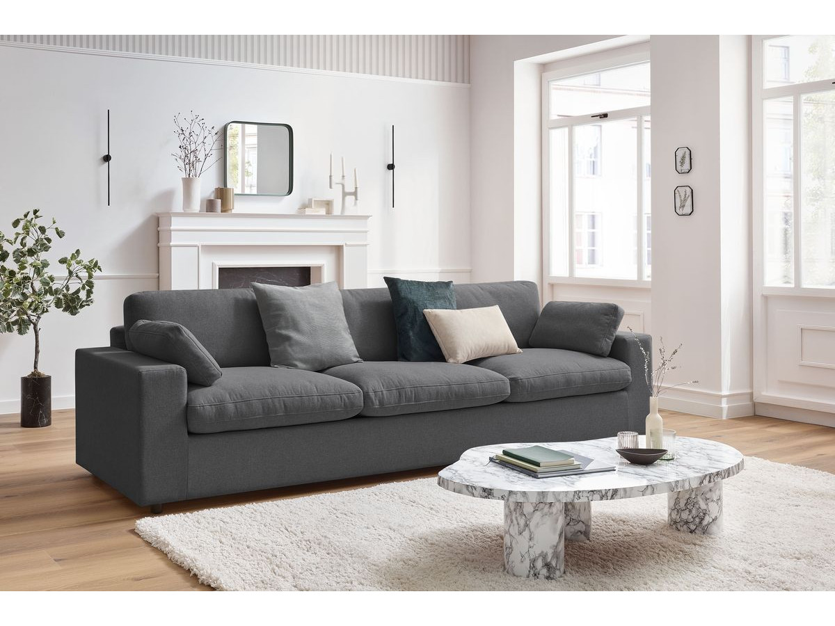 Bobochic Belair Sofa 4-Sitzer Stoff Dunkelgrau
