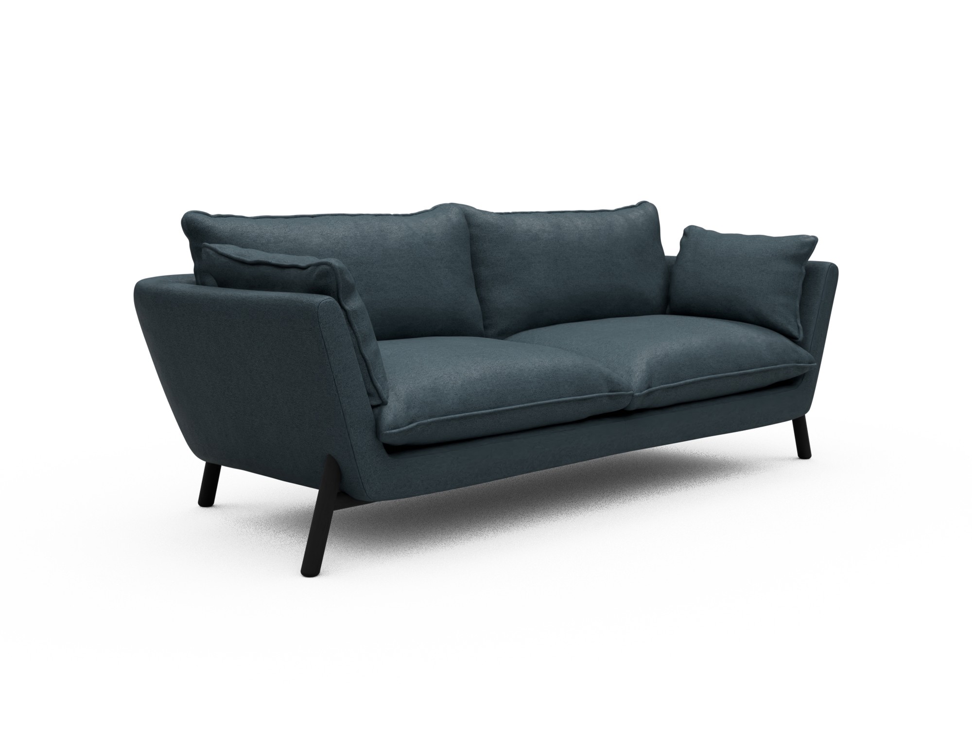 Skandi Home Sofa Emil Soft 3-Sitzer Beinfarbe Eiche Schwarz Denari-Royal-Blue moebelfaktor