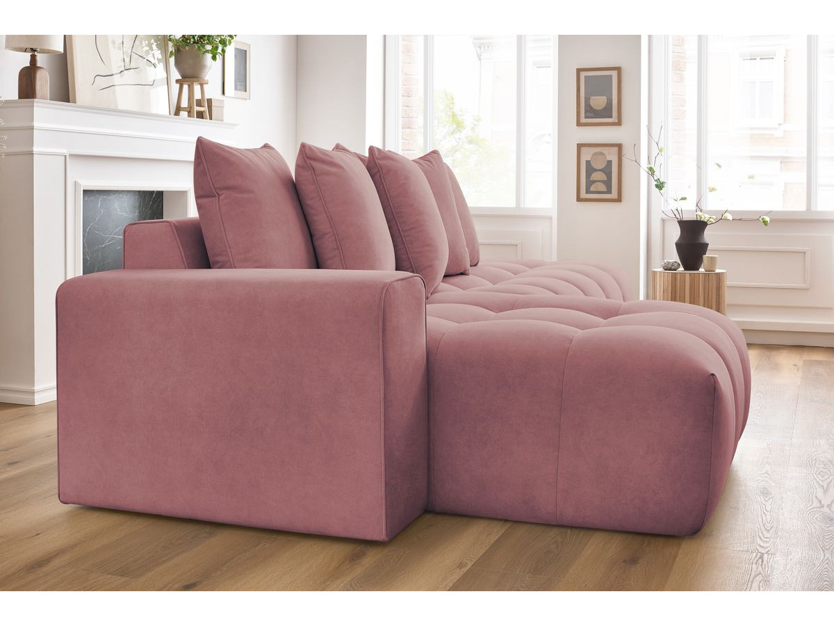 Bobochic Mont-blanc Ecksofa Samt Rosa Ecke links