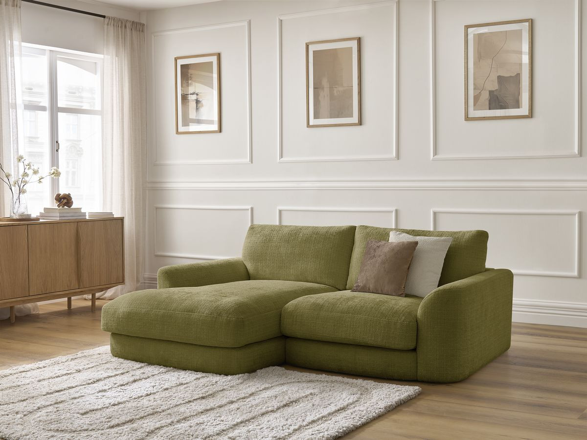 Bobochic Leonore Ecksofa Strukturstoff Grün Ecke links