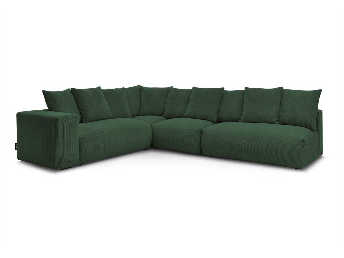 Bobochic Voltaire Ecksofa 322 × 268 cm Cordsamt Grün Ecke links