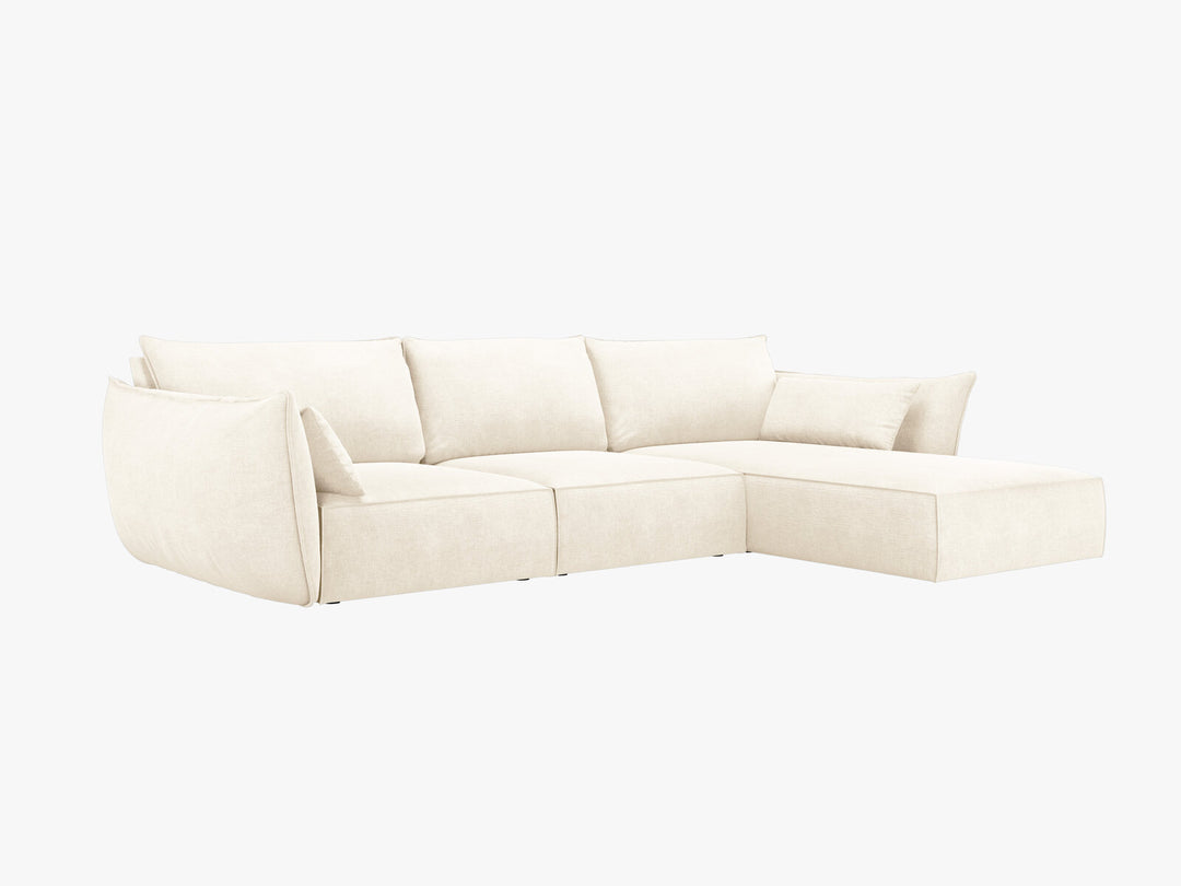 Micadoni Ecksofa Kaelle 4-Sitzer Rechts Chenille Over The Horizon Helles Beige