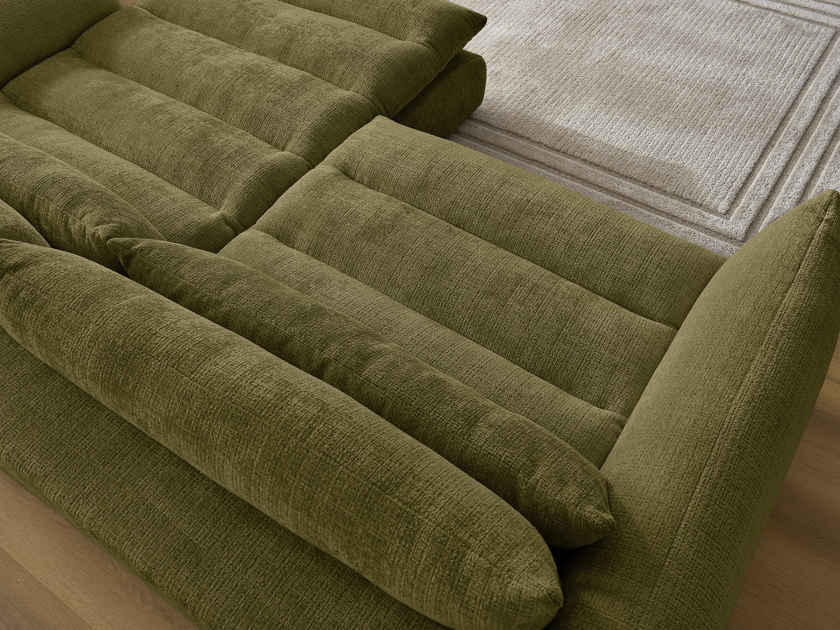 Bobochic Neil Ecksofa Strukturstoff Grün Ecke rechts
