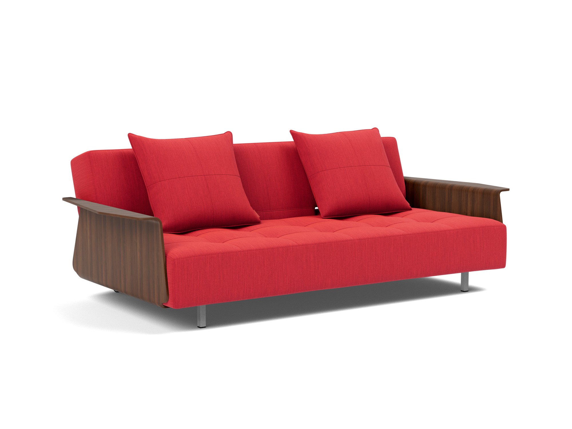 Schlafsofa Long Horn D.E.L. mit Armlehnen Flachgewebe Elegance 511-Red
