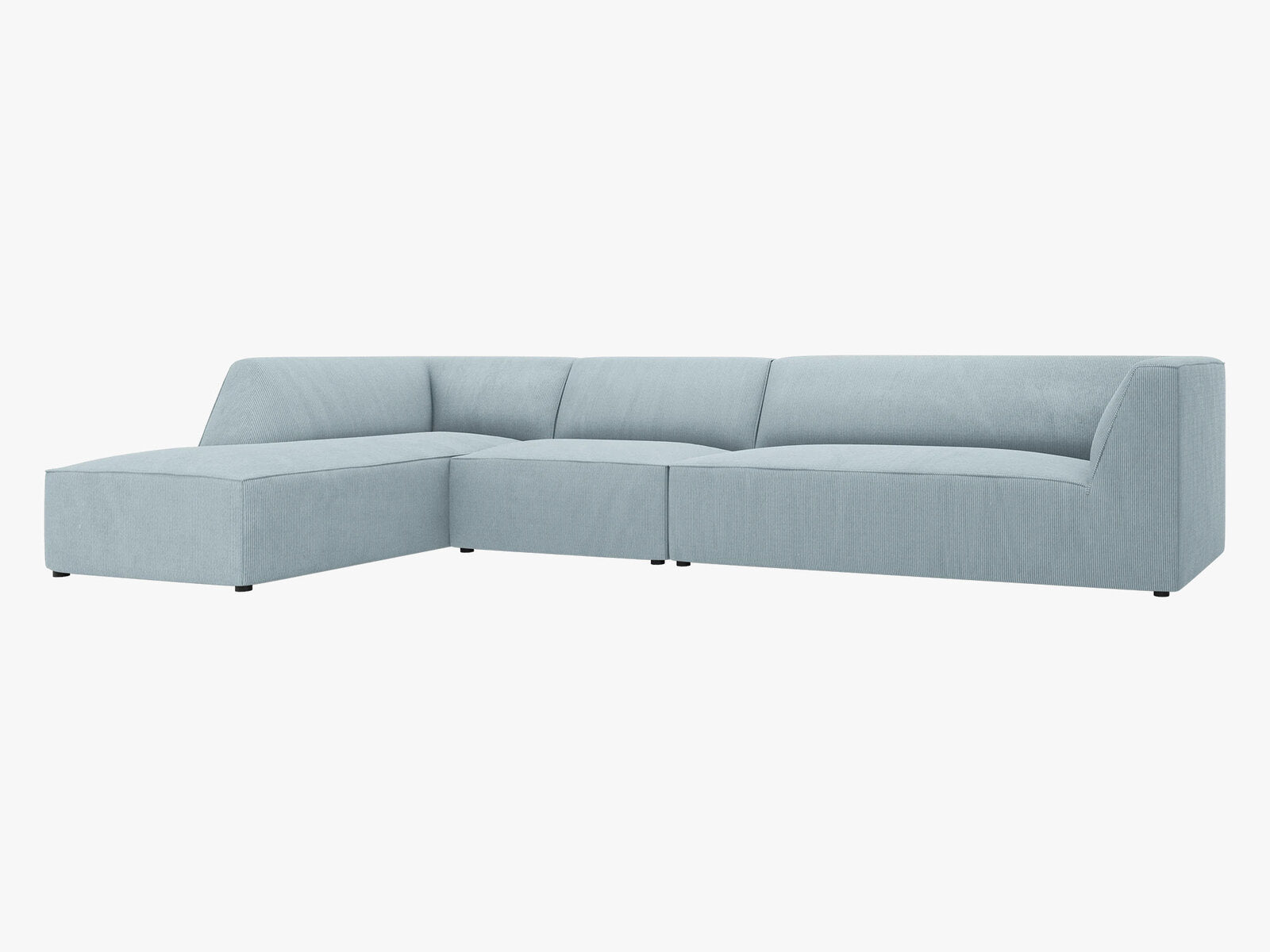 Micadoni Ecksofa Ruby 5-Sitzer Links Kord Scala Hellblau