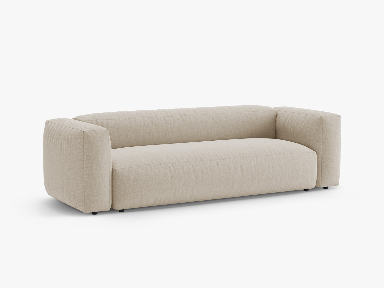 Micadoni Martina Schlafsofa 3-Sitzer Strukturierter Stoff Boston Helles Beige