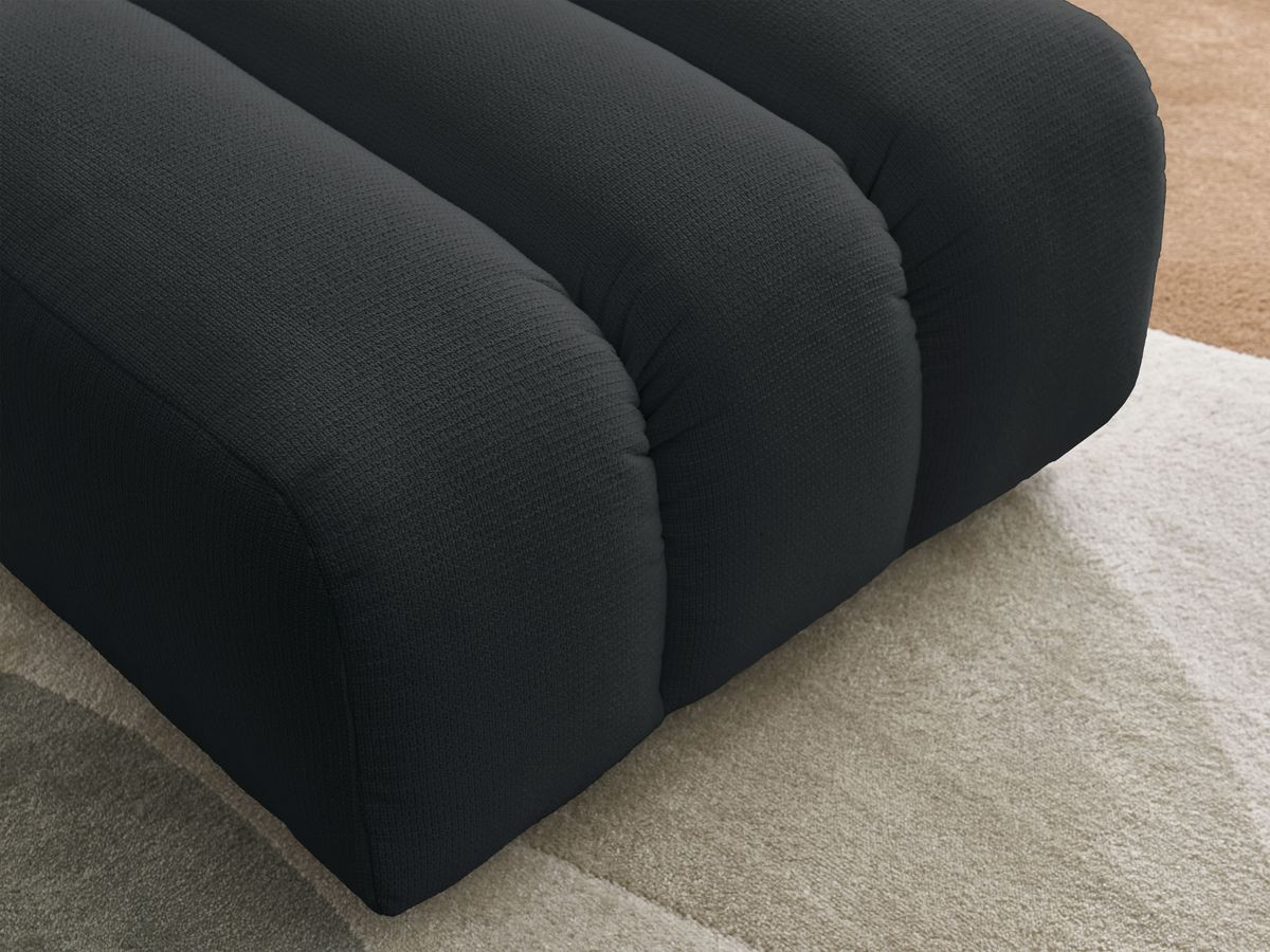 Bobochic Talia Pouf Melange-Stoff Schwarz