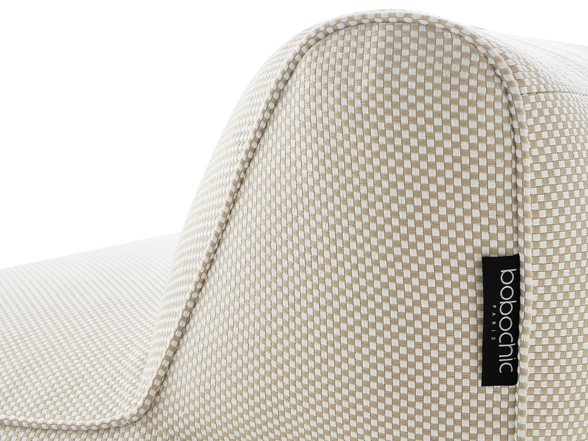 Bobochic Riviera Gartensofa 5-Sitzer mit Pouf Melange-Stoff Beige