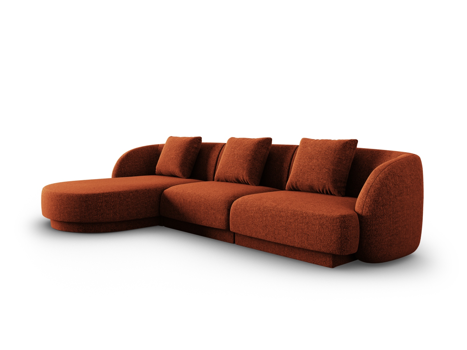 Cosmopolitan Design Ecksofa Tulum 4-Sitzer Chenille Eden Ziegel Links