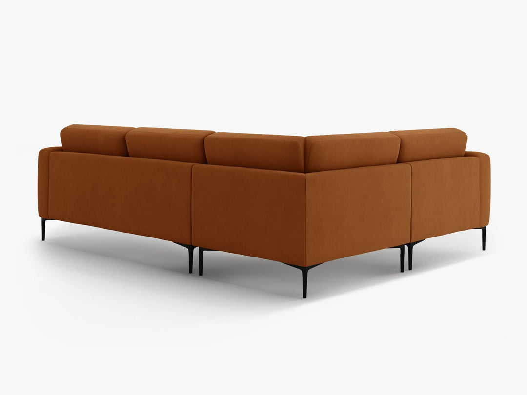 Micadoni Ecksofa Bemy 4-Sitzer Links Samt Terrakotta