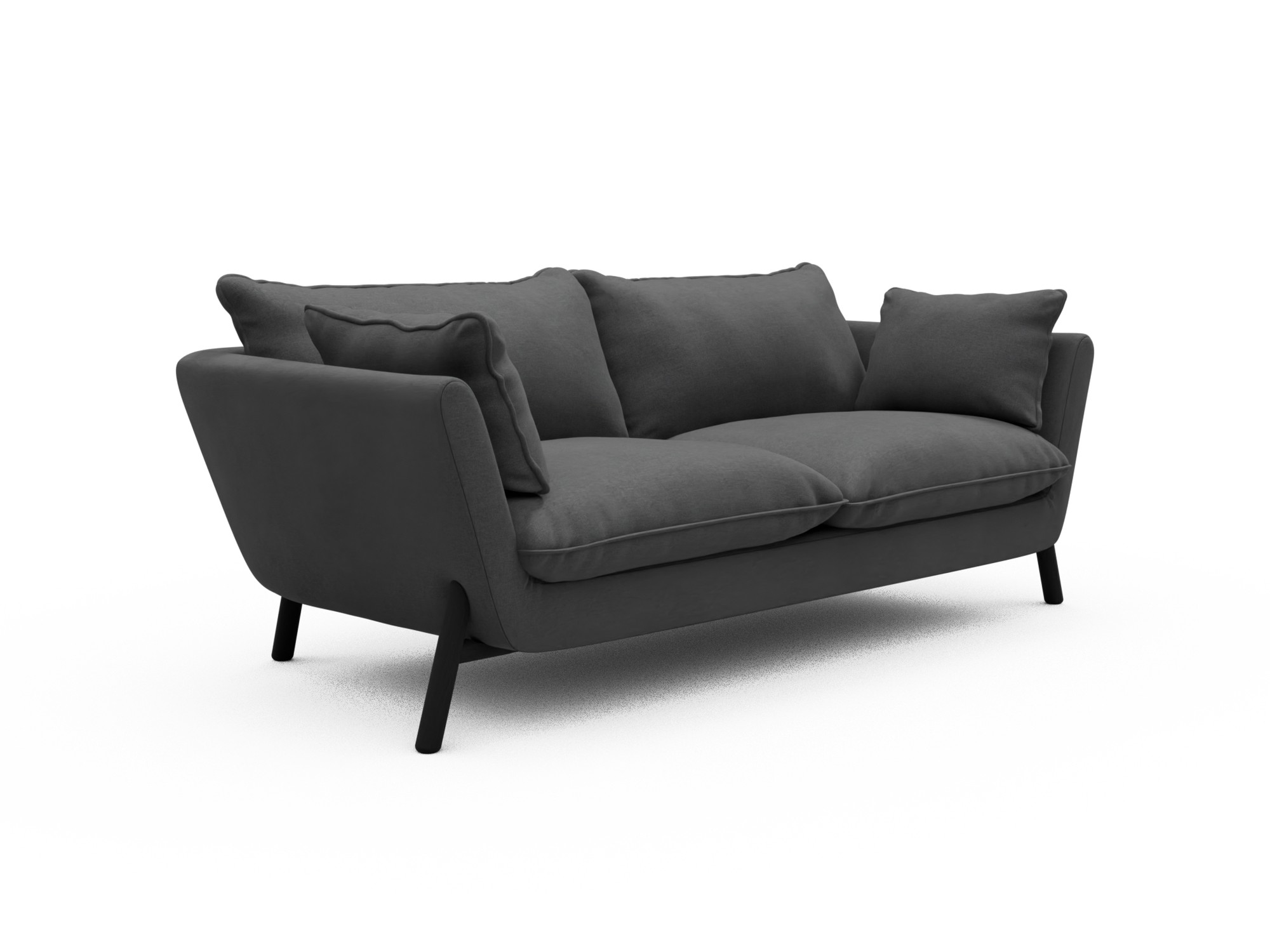 Skandi Home Sofa Emil Soft 2-Sitzer Beinfarbe Eiche Schwarz Satya-Zinc moebelfaktor