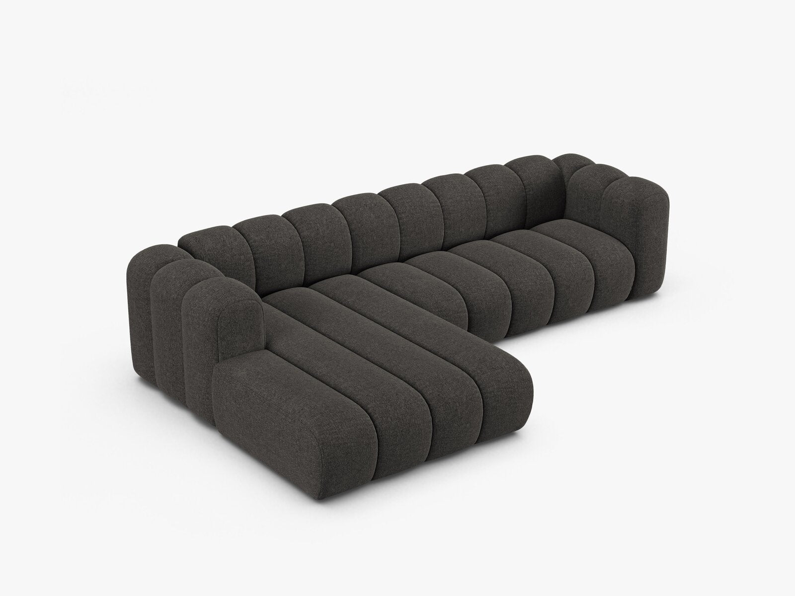 Micadoni Modulares Ecksofa Lupine 4-Sitzer Links Chenille Eden Dunkelgrau