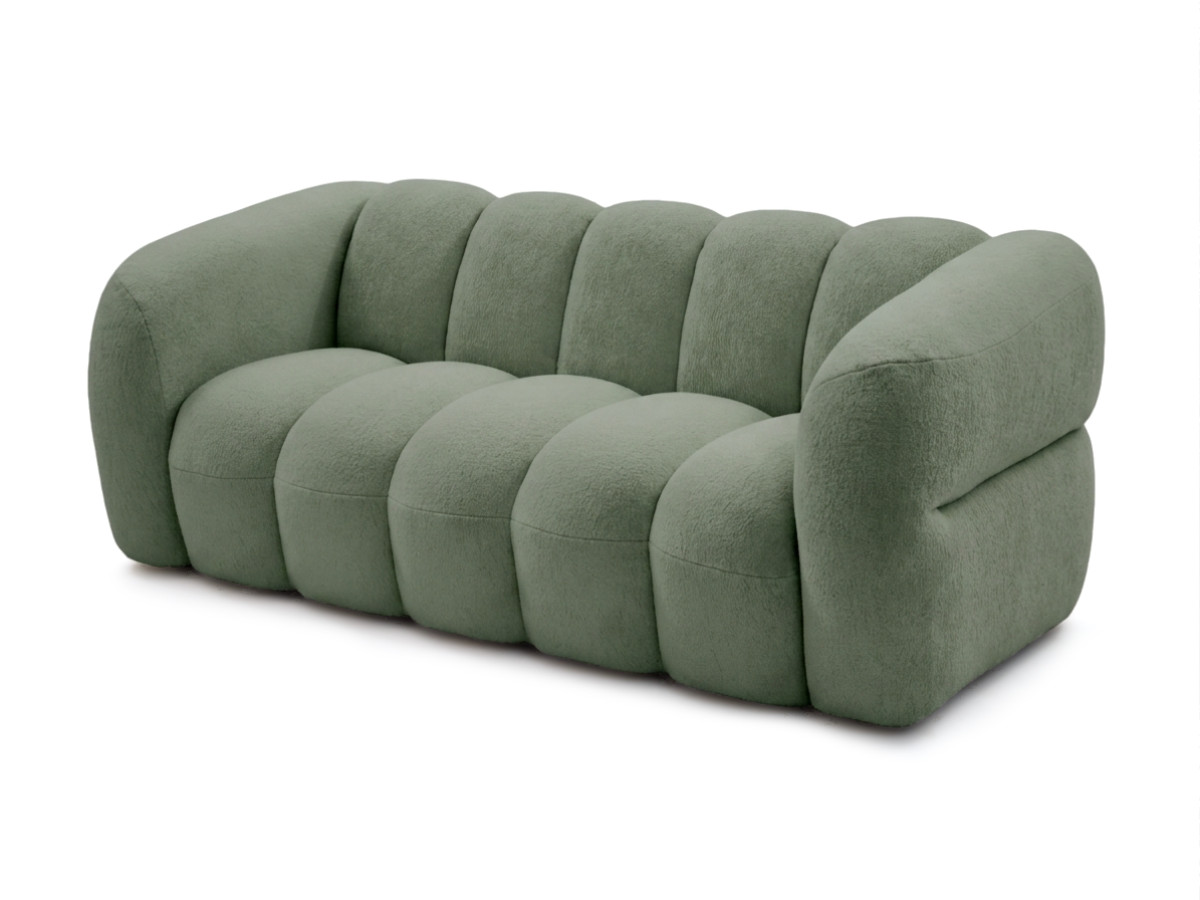 Bobochic Curvy Sofa 3-Sitzer Kunstfell Grün