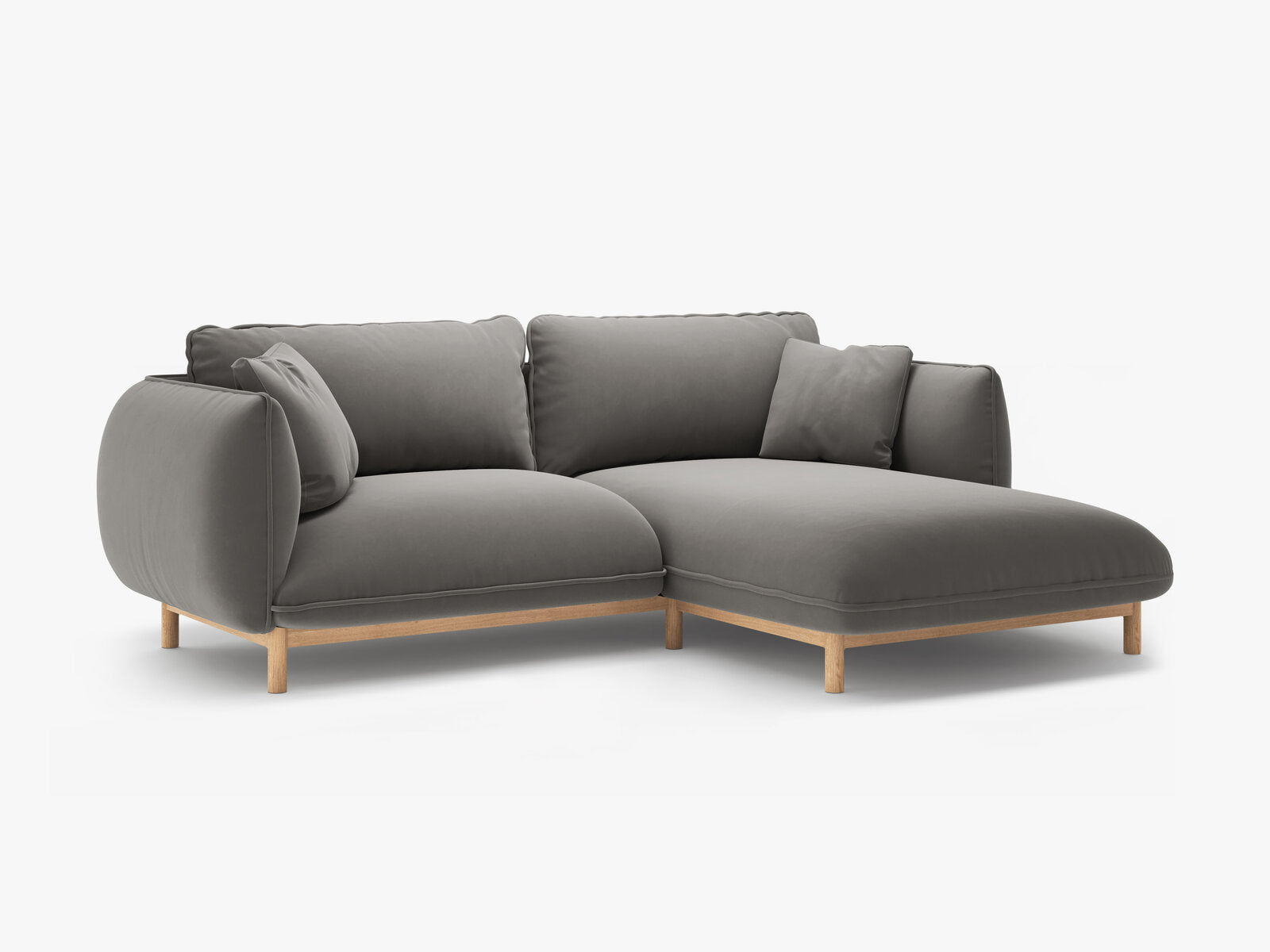 Micadoni Ada Ecksofa 3-Sitzer Rechts Samt Casino Grau
