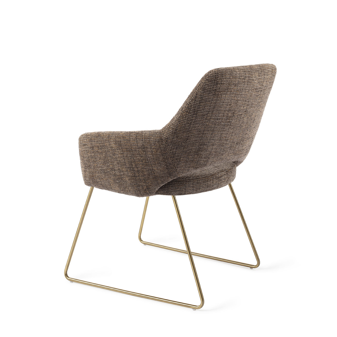 Jesper Home Esszimmerstuhl Yanai Checked Chestnut Slide Gold