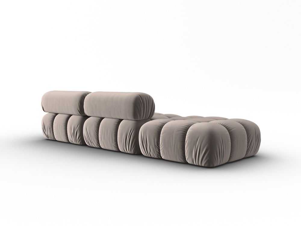 Cosmopolitan Design Modulares Sofa Cortina 4-Sitzer Samt Bluvel Cappuccino Links