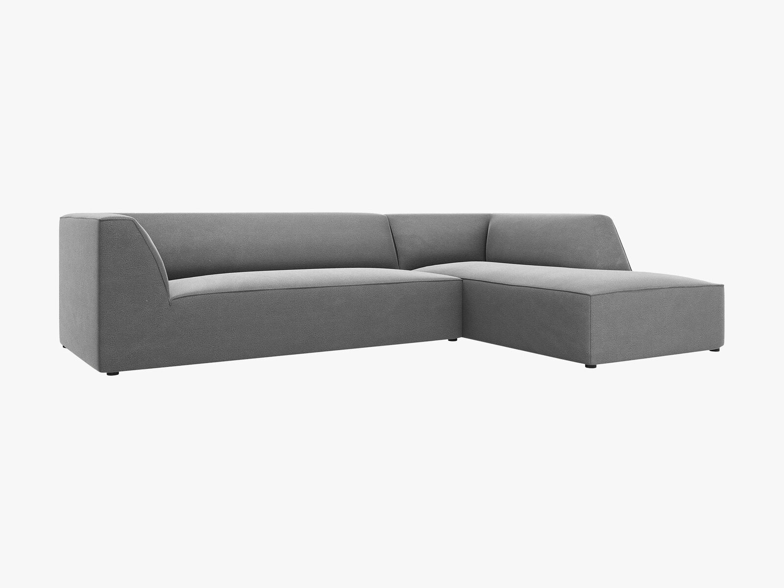 Micadoni 4-Sitzer Modular Sofa Ruby Rechts Samt Salvador Grau