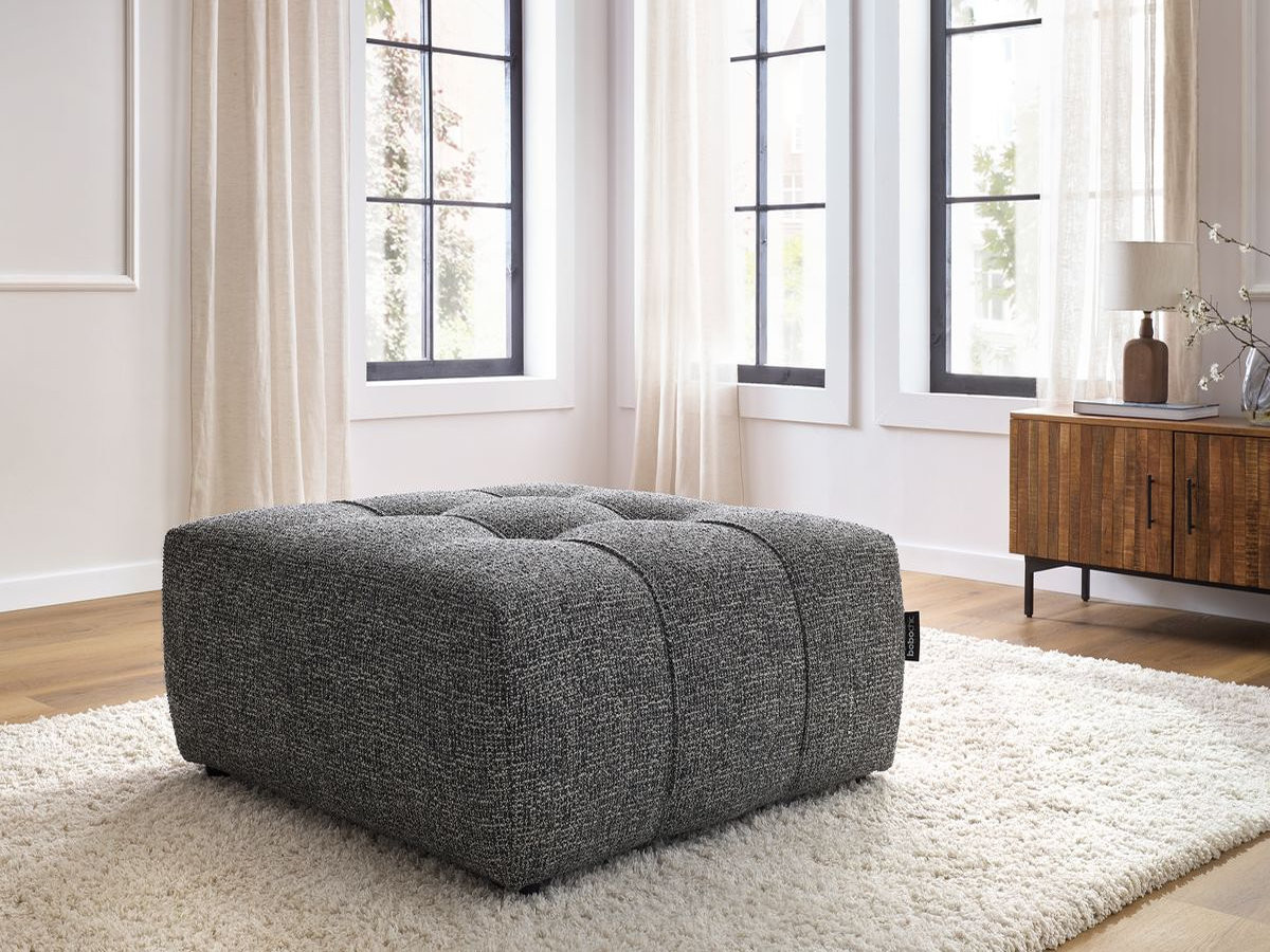 Bobochic Arsene Pouf Melange-Stoff Dunkelgrau