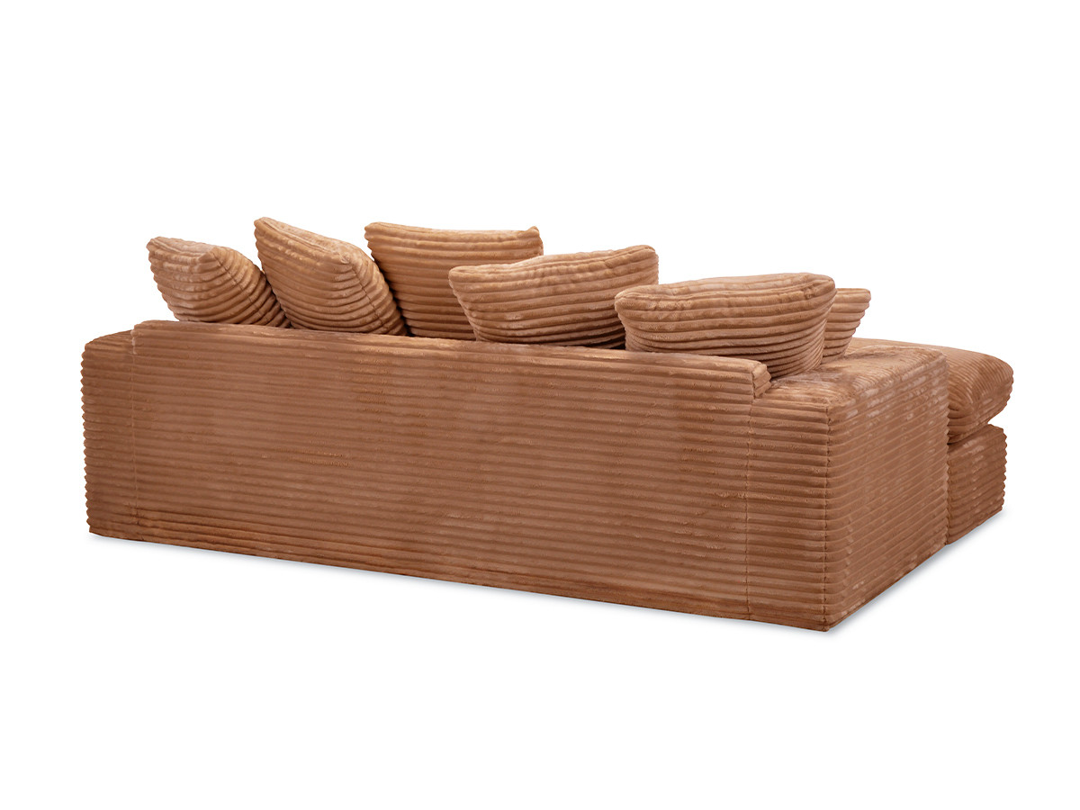 Bobochic Nevada Sofa 3-Sitzer 226 × 150 cm Breitcord weich Ockergelb