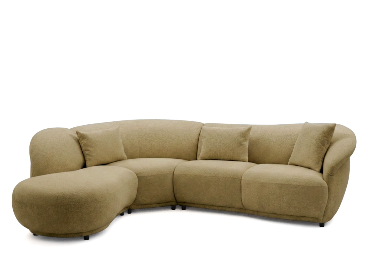 Bobochic Nora Ecksofa Chenille Hellbraun Ecke links