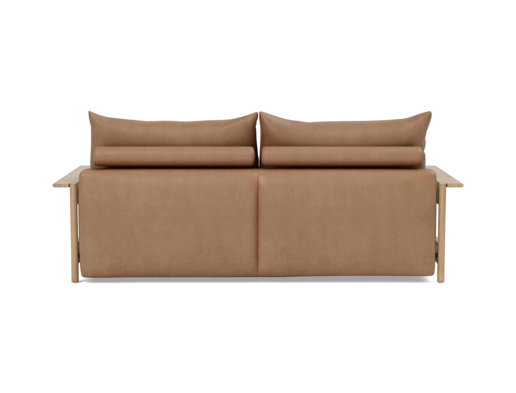 Schlafsofa Malloy Wood Lederoptik Faunal 551-Brown