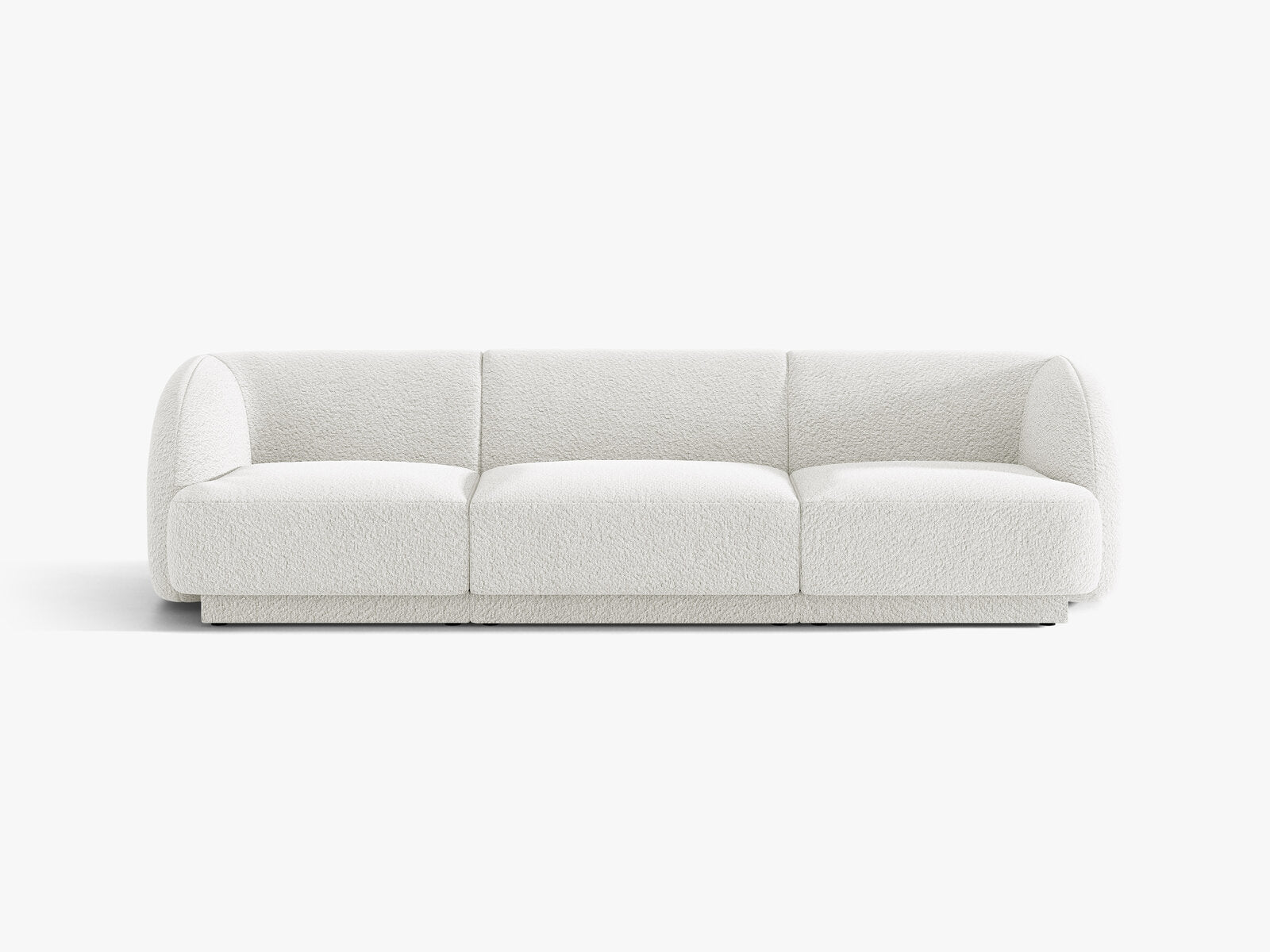 Micadoni Sofa Miley 3-Sitzer Boucle Baloo Weiß