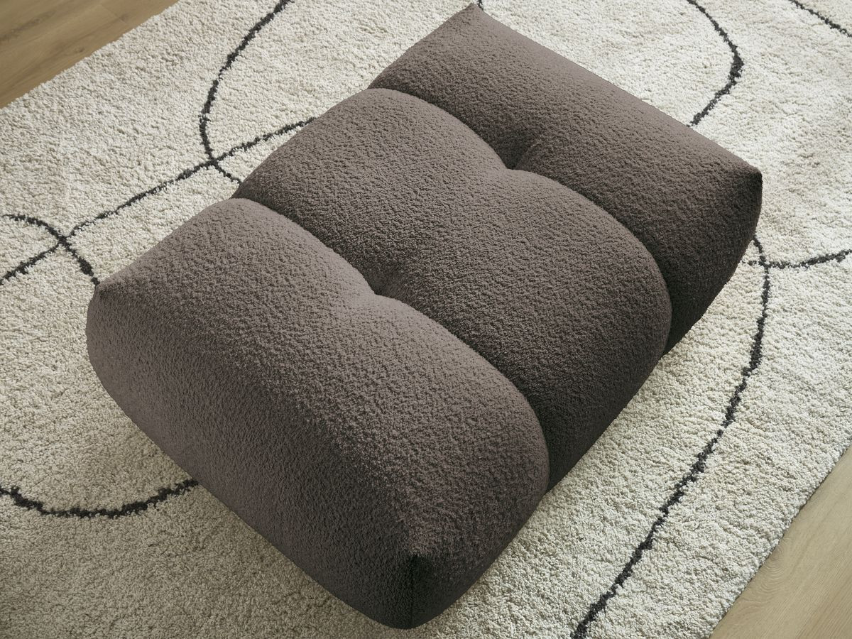 Bobochic Fuji Pouf Bouclé-Stoff Braun