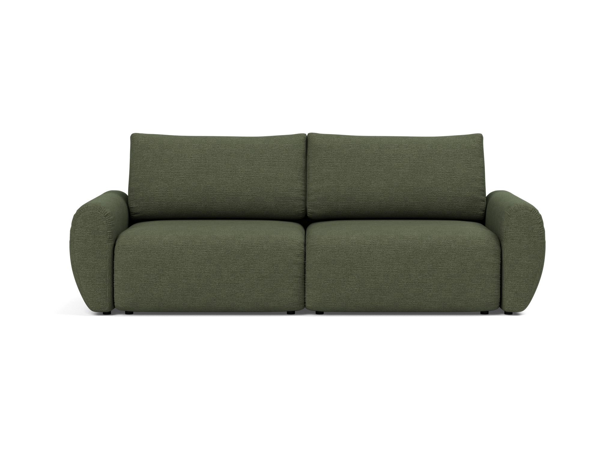 Schlafsofa Norum mit Curve-Armlehnen Strukturierter Stoff Taura 353-Forest