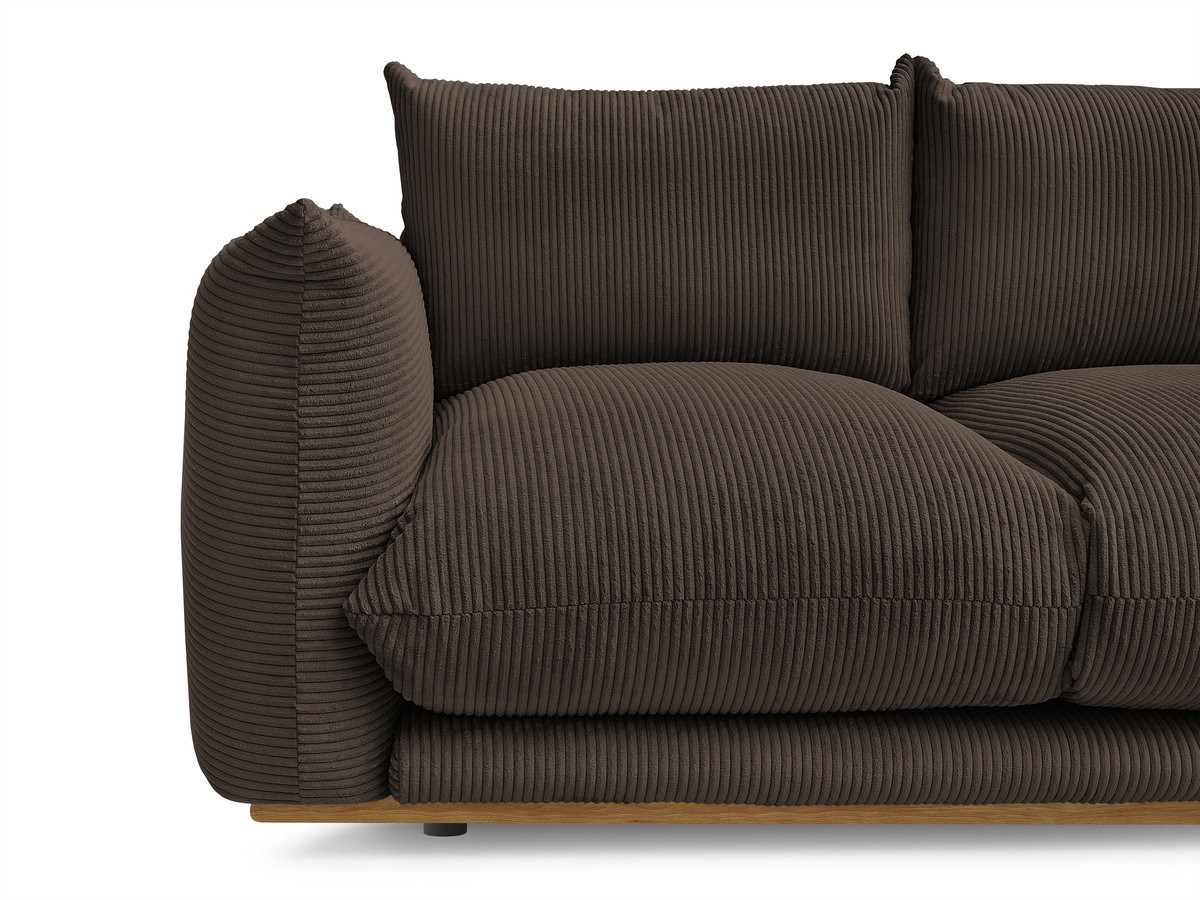 Bobochic Ernest Sofa 3-Sitzer mit Pouf 193 × 106 cm Cordsamt Braun