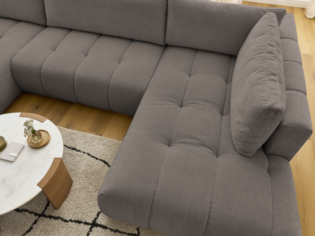 Bobochic Fuji Wohnlandschaft Stoff Taupe Ecke links