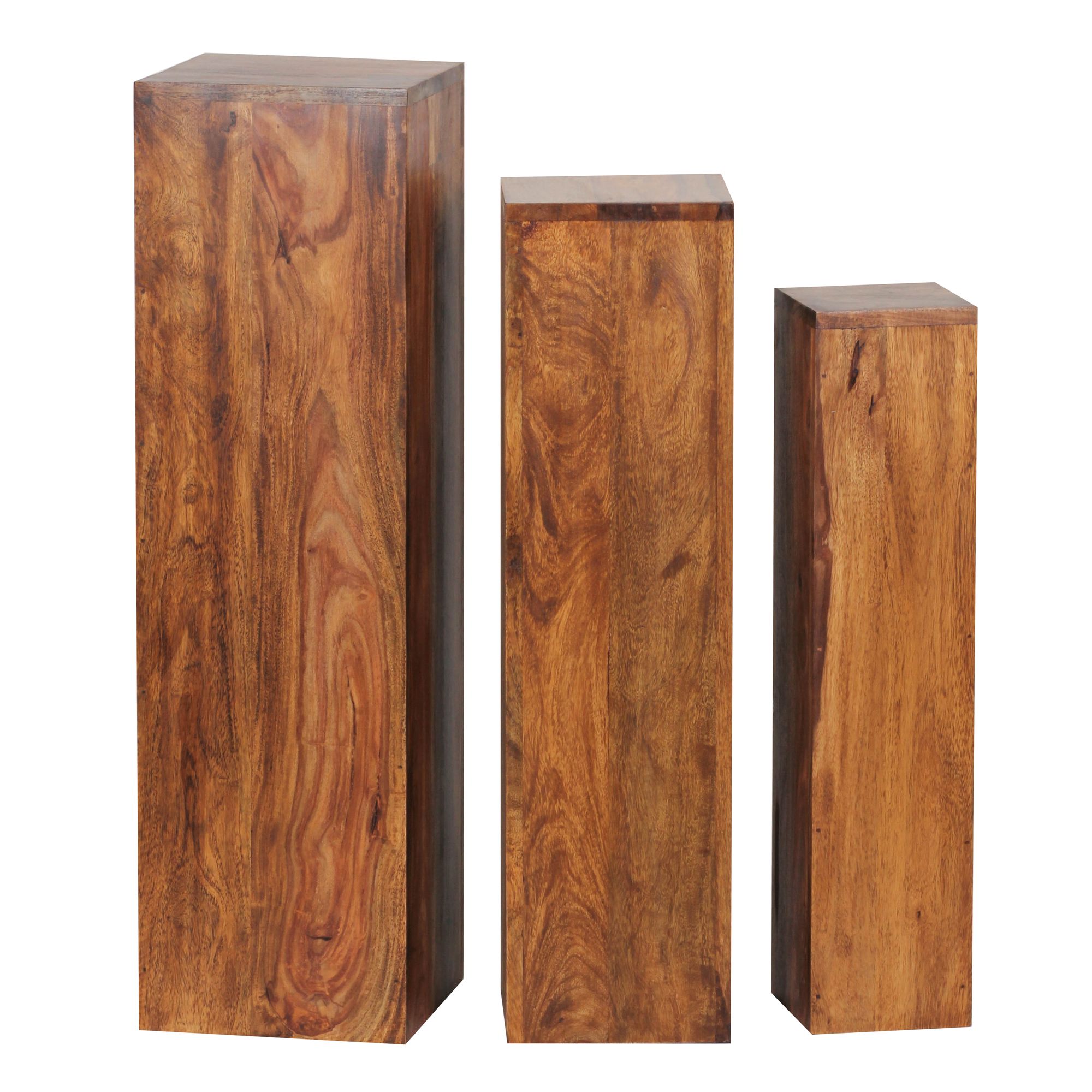 Satztisch 3er-Set Vardal Massivholz Sheesham 24 × 24 × 85 cm