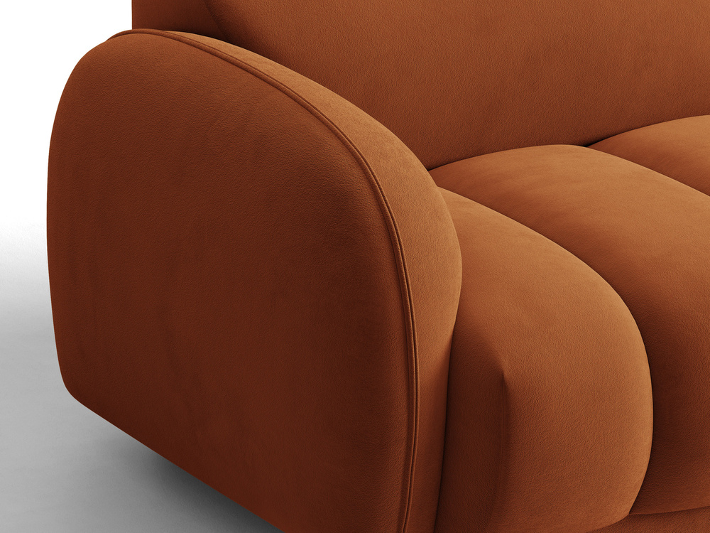 Cosmopolitan Design Ecksofa Bilbao 3-Sitzer Samt Casino Terrakotta Links