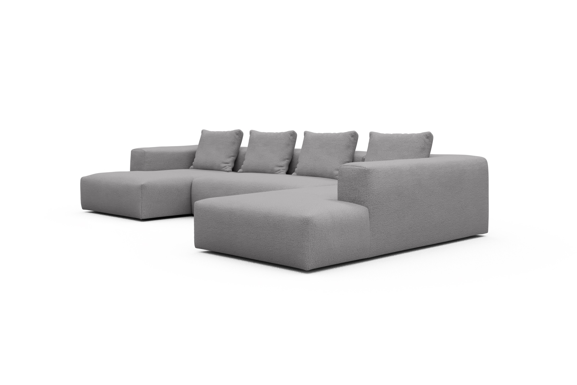 Wohnlandschaft Fred Relax-Ecke rechts mit 2-Sitzer und Chaiselongue links Sama-Grey