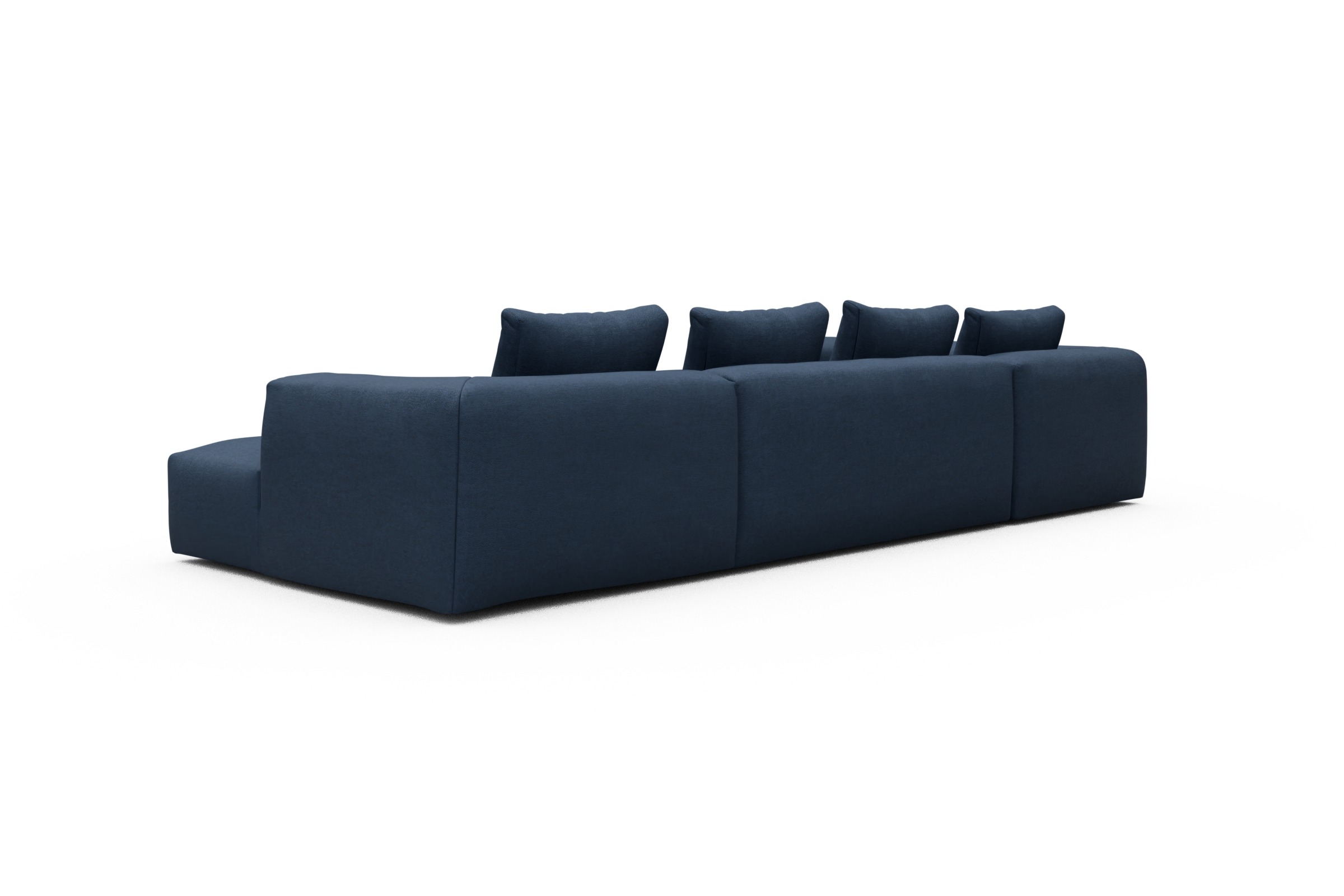 Wohnlandschaft Fred Chaiselongue rechts mit 2-Sitzer und lange Armlehne links Weda-Blue