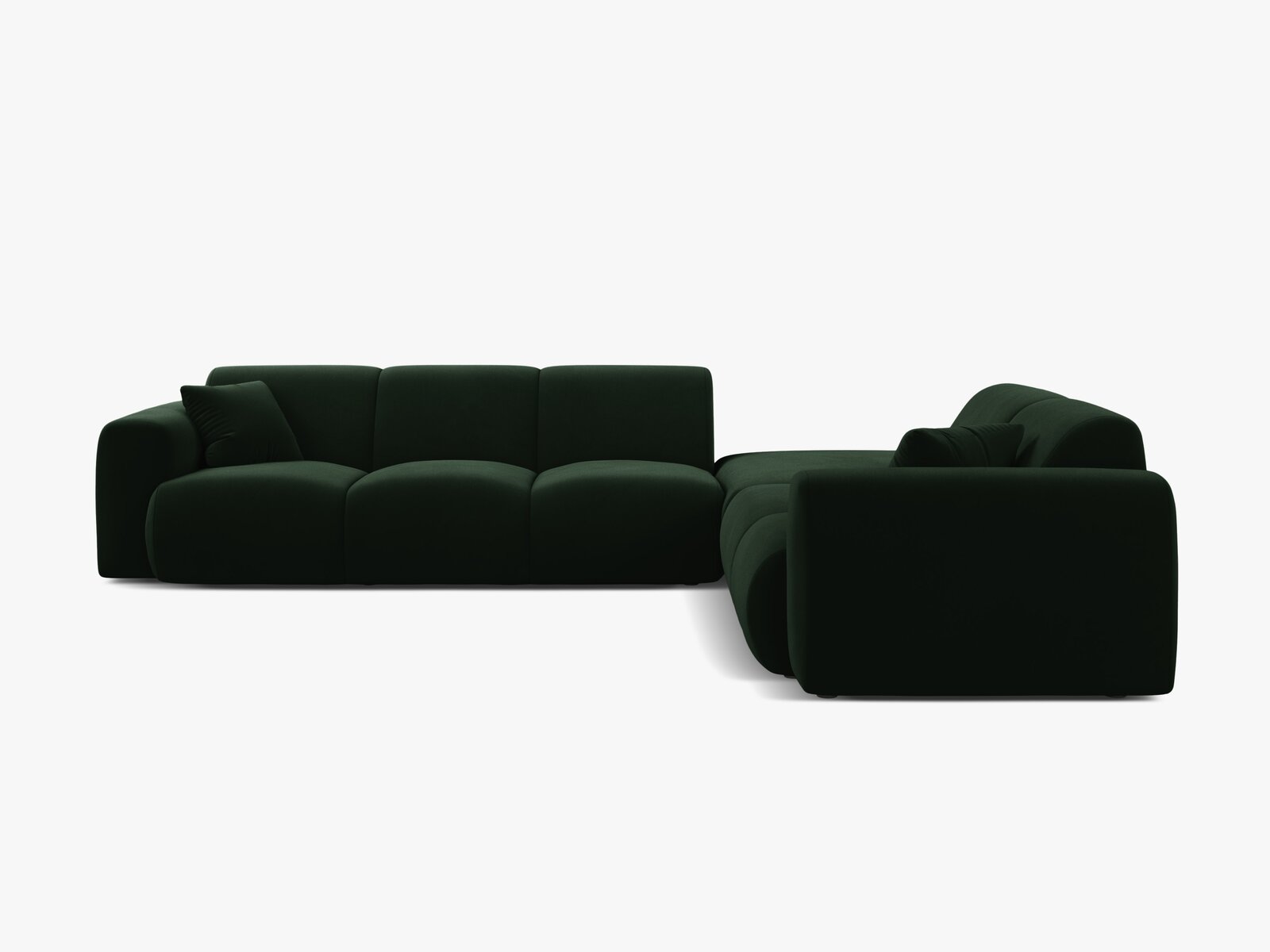 Micadoni Ecksofa Molino 6-Sitzer Rechts Samt Casino Flaschengrün
