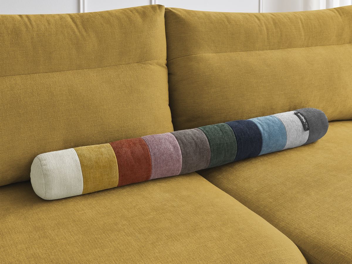 Bobochic Aden Ecksofa 386 × 152 cm Stoff Gelb Ecke rechts