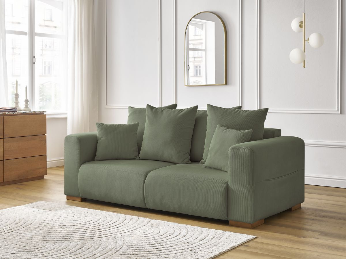Bobochic Sidonie Sofa 2-Sitzer Cordsamt Grün