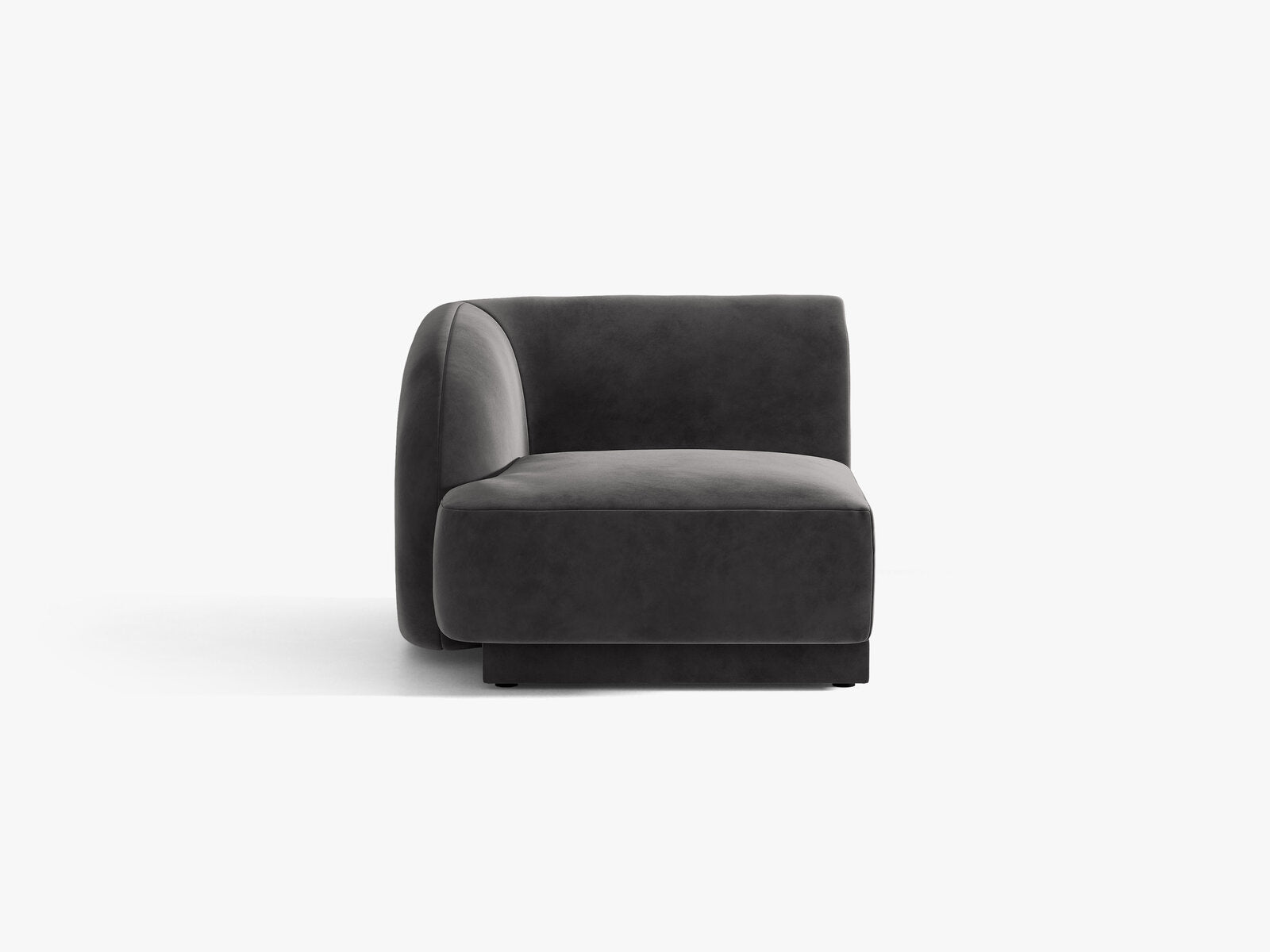 Micadoni Eckmodul Miley 1-Sitzer Links Samt Bluvel Grau