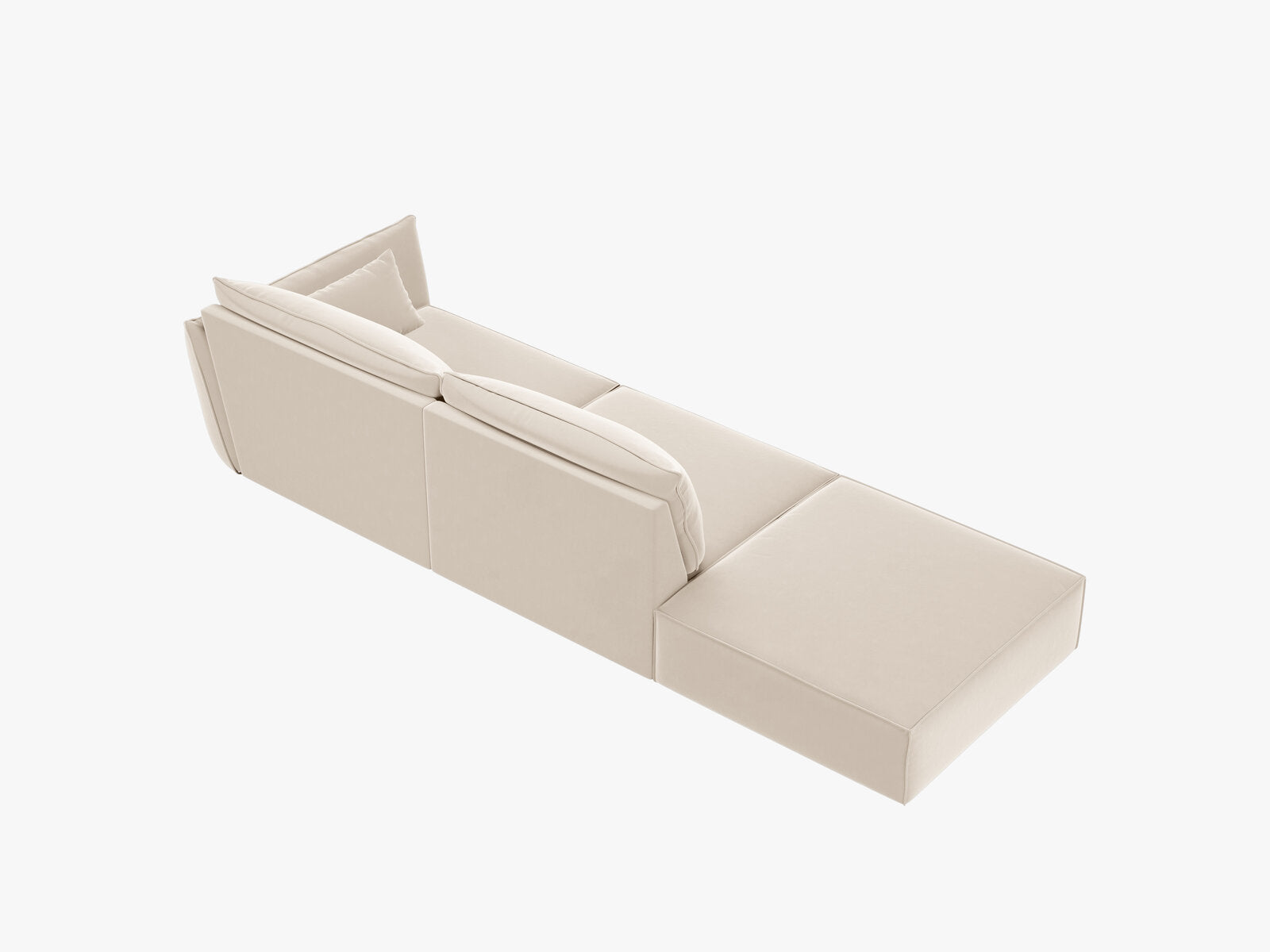 Micadoni Sofa Kaelle 4-Sitzer Links Samt Bluvel Helles Beige