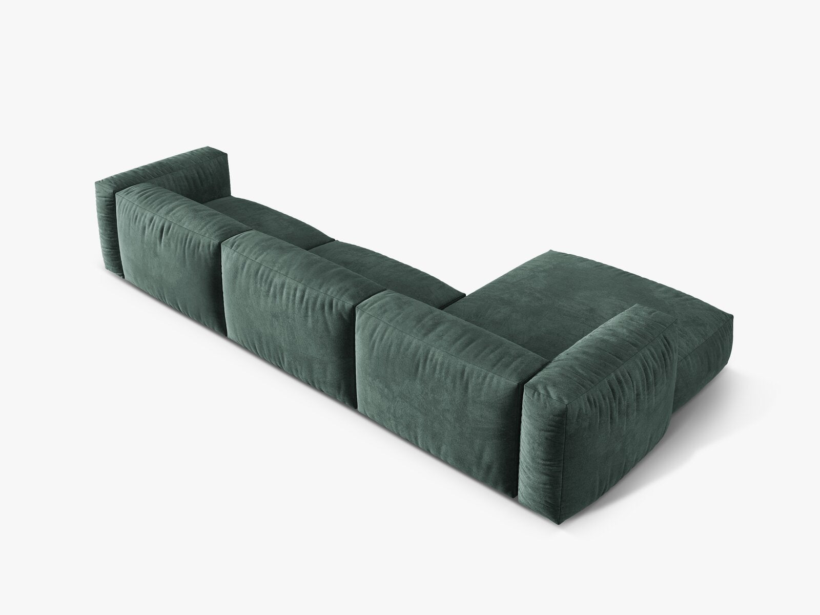 Micadoni Ecksofa Martina 3-Sitzer Links Samt Vogue Petrol