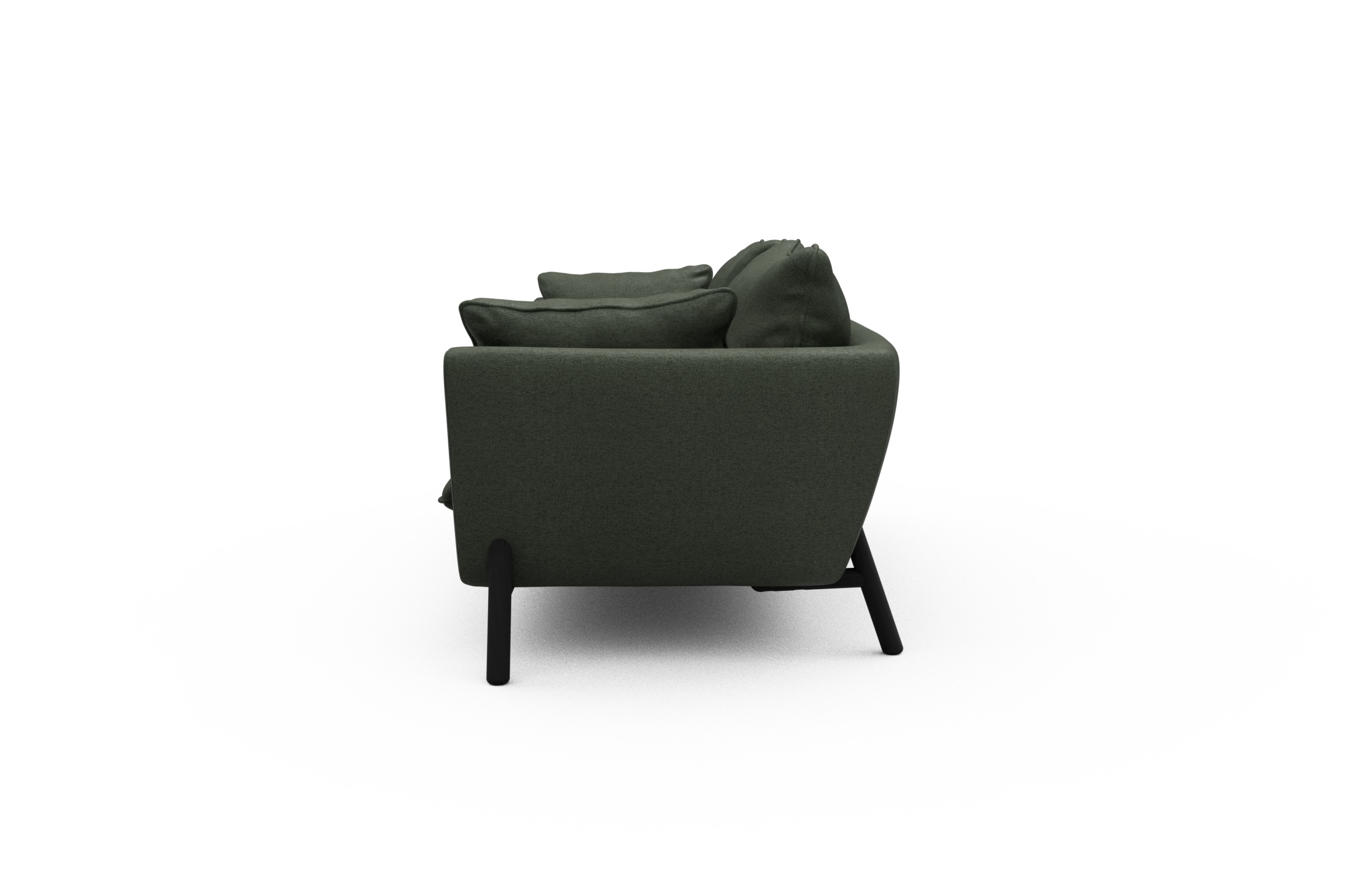 Sofa Emil PREMIUM 3-Sitzer Beinfarbe Eiche Schwarz Denari-Forest-Green