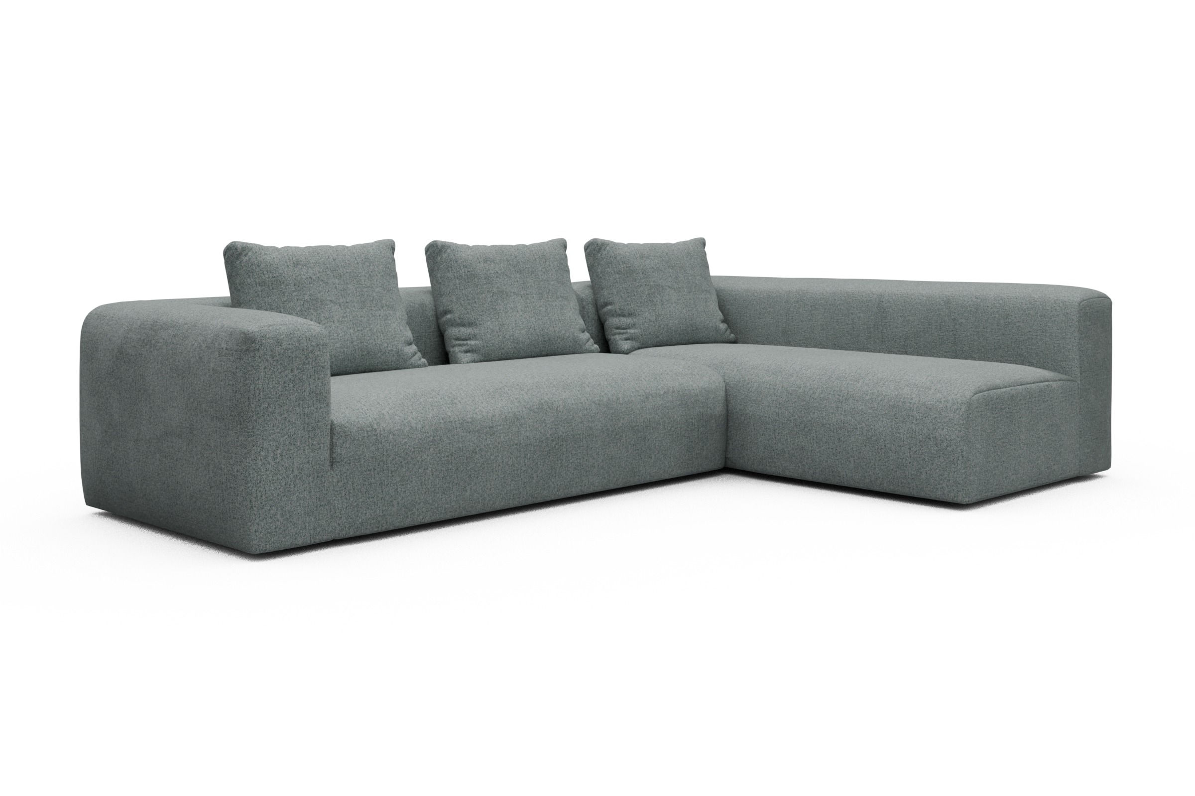 Ecksofa Fred 2x 2,5-Sitzer rechts offen Casone-Light-Mixed-Green
