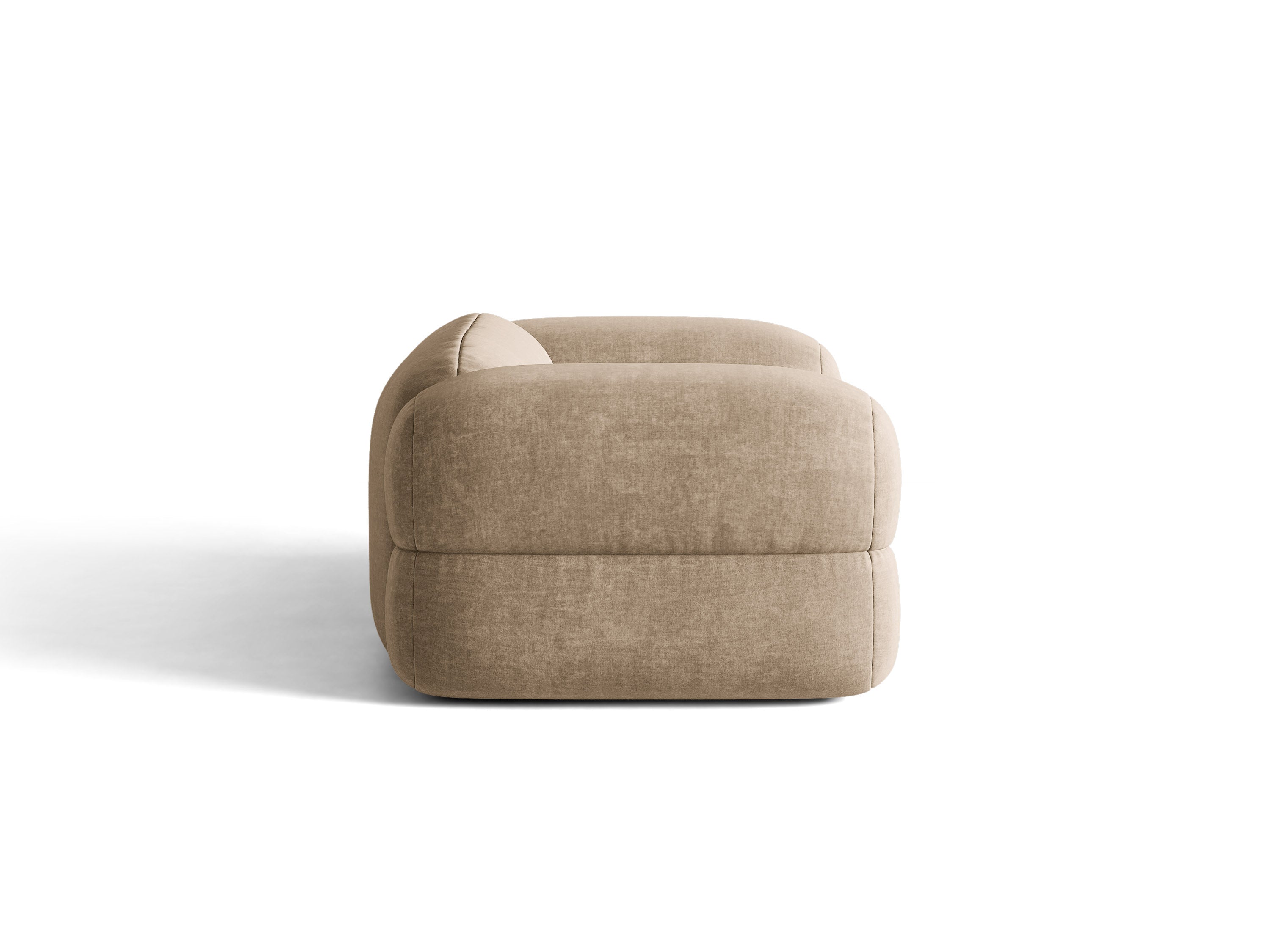 Micadoni Sofa Luno 3-Sitzer Samt Vogue Dunkelbeige