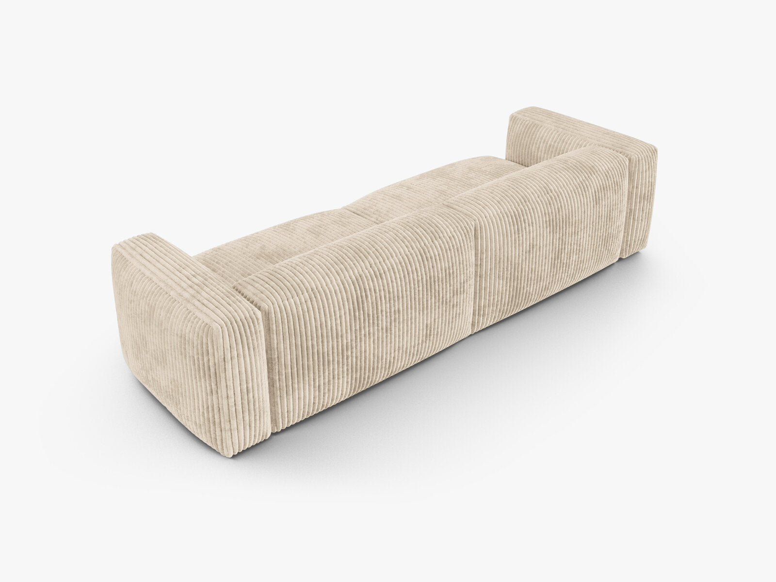 Micadoni Sofa Martina 4-Sitzer 90cm Sitztiefe Kord Tilia Helles Beige